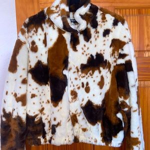 NEW y2k cow print jacket ! Never Warn !